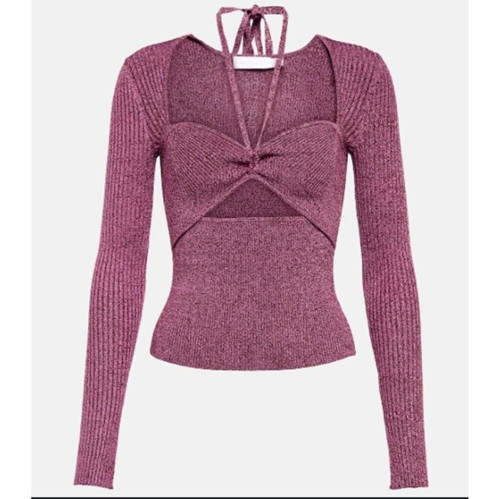 NEW! JONATHAN SIMKHAI alexia sweetheart tie top in mulberry